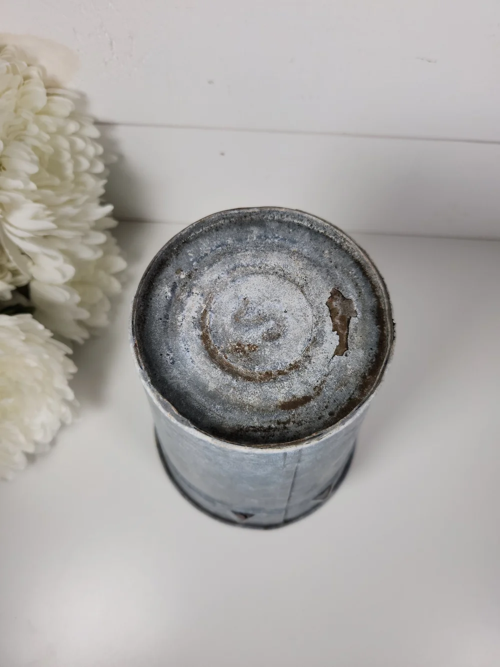 Vintage Galvanized Metal French Style Floral Basket | Flower Market Basket